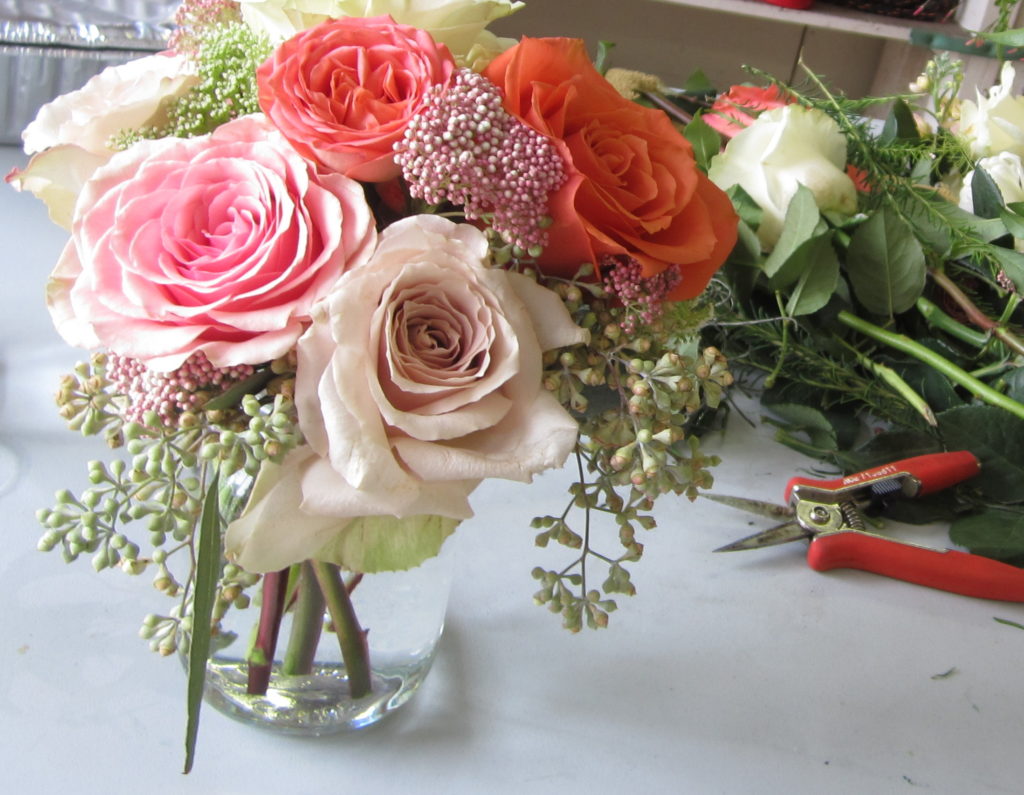 mason jar with blossoms